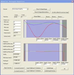 NOVACAM Volume Loss Application: scan control user interface