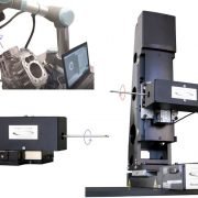 NOVACAM BOREINSPECT system obtains bore measurements in a wide range of industrial inspection applications and settings (bottom left: the rotational scanner RS2 on linear stage, top left: RS2 on a robotic arm, right: RS2 on a 3-axis inspection station, also called RS4)