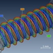 Measured inside diameter of a threaded standoff (nut)