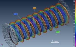 Measured inside diameter of a threaded standoff (nut)