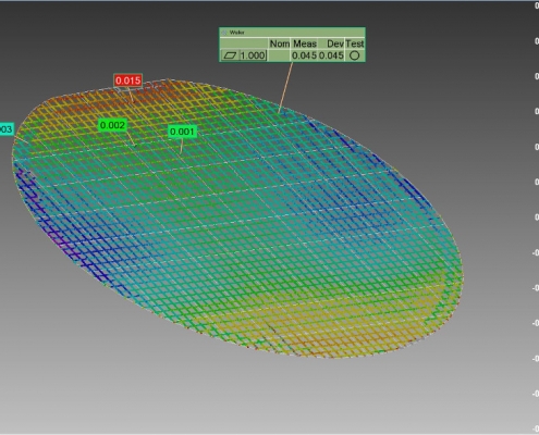 Silicon wafer surface acquired with NOVACAM OPTICAL 3D PROFILOMETER on XY stage